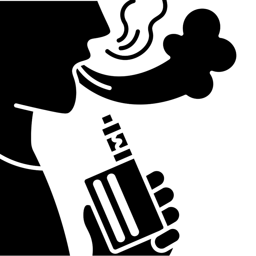 a silhouette of a person vaping